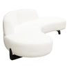 Ikka 2pc Modular Curved Chaise Set | White Faux Shearling | Black Wood Base BM338808