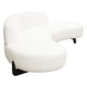 Ikka 2pc Modular Curved Chaise Set | White Faux Shearling | Black Wood Base BM338808