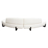 Ikka 2pc Modular Curved Chaise Set | White Faux Shearling | Black Wood Base BM338808