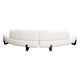 Ikka 2pc Modular Curved Chaise Set | White Faux Shearling | Black Wood Base BM338808