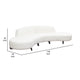 Ikka 2pc Modular Curved Chaise Set | White Faux Shearling | Black Wood Base BM338808