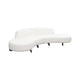 Ikka 2pc Modular Curved Chaise Set | White Faux Shearling | Black Wood Base