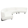 Ikka 3pc Curved Modular Sofa | White Faux Shearling | Black Wood Base BM338809