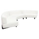 Ikka 3pc Curved Modular Sofa | White Faux Shearling | Black Wood Base BM338809