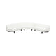 Ikka 3pc Curved Modular Sofa | White Faux Shearling | Black Wood Base BM338809