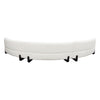 Ikka 3pc Curved Modular Sofa | White Faux Shearling | Black Wood Base BM338809