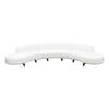 Ikka 3pc Modular Curved Sofa w Chaise | White Faux Shearling | Black Wood BM338810