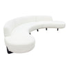 Ikka 3pc Modular Curved Sofa w Chaise | White Faux Shearling | Black Wood BM338810