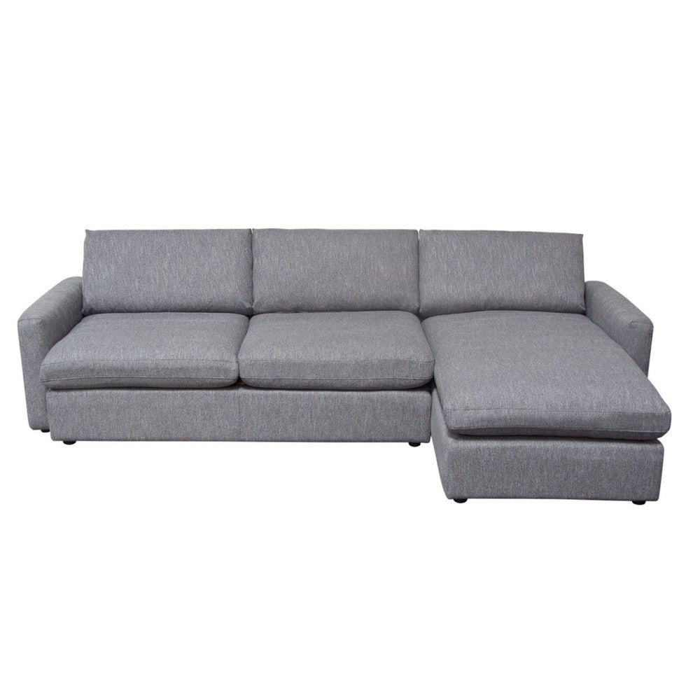 Arcy 2pc Sectional Sofa w Reversible Chaise | 3 Accent Pillows | Gray BM338811