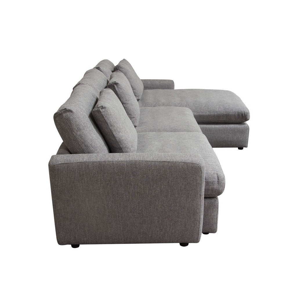 Arcy 2pc Sectional Sofa w Reversible Chaise | 3 Accent Pillows | Gray BM338811