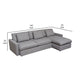 Arcy 2pc Sectional Sofa w Reversible Chaise | 3 Accent Pillows | Gray BM338811