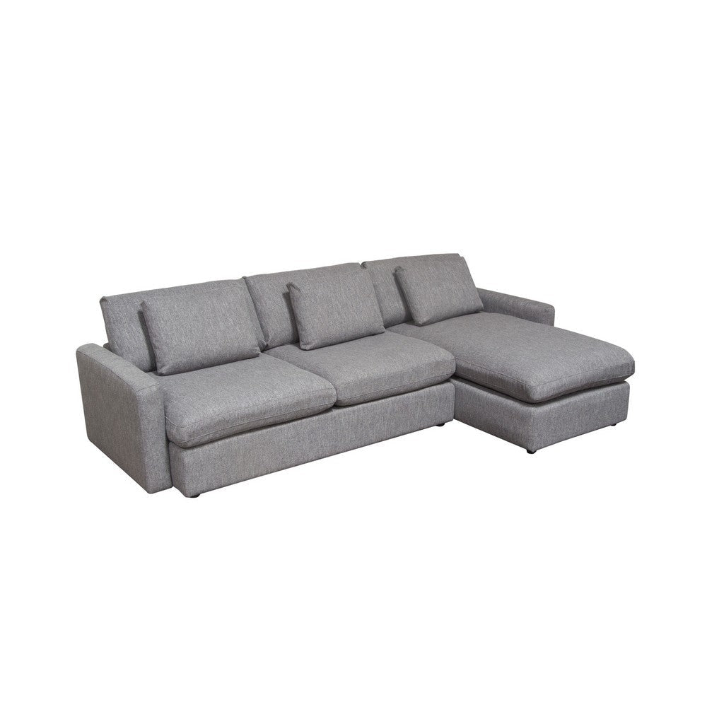 Arcy 2pc Sectional Sofa w Reversible Chaise | 3 Accent Pillows | Gray BM338811