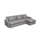 Arcy 2pc Sectional Sofa w Reversible Chaise | 3 Accent Pillows | Gray BM338811