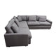 Arcy 3pc L Shaped Sectional Sofa w Square Corner Chair | 5 Pillows | Gray BM338812