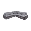 Arcy 3pc L Shaped Sectional Sofa w Square Corner Chair | 5 Pillows | Gray BM338812