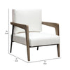 Deni Accent Armchair | White Polyester Linen Seat | Curved Wood Legs