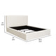 Zea Queen Size Bed w Low Profile Headboard | Ivory Boucle Upholstery BM338815