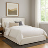 Zea King Size Bed w Low Profile Headboard | Ivory Boucle Upholstery