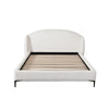 Peli King Size Bed | Low Profile Curved Back Ivory Faux Shearling Upholstery BM338821