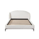 Peli King Size Bed | Low Profile Curved Back Ivory Faux Shearling Upholstery BM338821