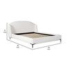 Peli King Size Bed | Low Profile Curved Back Ivory Faux Shearling Upholstery BM338821