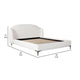 Peli King Size Bed | Low Profile Curved Back Ivory Faux Shearling Upholstery BM338821