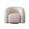 Veny Swivel Accent Chair | Ivory Sherpa Fabric | Curved Barrel Back BM338824