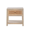 Sley Side End Table | Rattan Woven | Natural Brown Mango Wood 24’’ BM338825