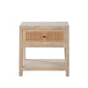 Sley Side End Table | Rattan Woven | Natural Brown Mango Wood 24"