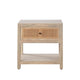 Sley Side End Table | Rattan Woven | Natural Brown Mango Wood 24"