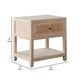 Sley Side End Table | Rattan Woven | Natural Brown Mango Wood 24"