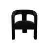 Gely Dining Accent Chair | Open Curved Back w Tripod Base | Black Boucle BM338826