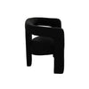 Gely Dining Accent Chair | Open Curved Back w Tripod Base | Black Boucle BM338826