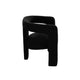 Gely Dining Accent Chair | Open Curved Back w Tripod Base | Black Boucle BM338826