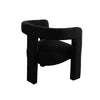 Gely Dining Accent Chair | Open Curved Back w Tripod Base | Black Boucle BM338826