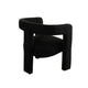 Gely Dining Accent Chair | Open Curved Back w Tripod Base | Black Boucle BM338826