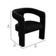 Gely Dining Accent Chair | Open Curved Back w Tripod Base | Black Boucle BM338826