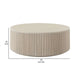 Fely Dining Table Fluted Pedestal Base Grayish Brown Mango 54’’ Round Top BM338827