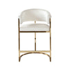 Dely Counter Height Chair | Cream Velvet with Gold Metal Sled Frame BM338829