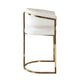Dely Counter Height Chair | Cream Velvet with Gold Metal Sled Frame BM338829