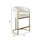 Dely Counter Height Chair | Cream Velvet with Gold Metal Sled Frame BM338829