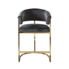 Dely Counter Height Chair | Gray Velvet with Gold Metal Sled Frame BM338830
