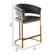 Dely Counter Height Chair | Gray Velvet with Gold Metal Sled Frame BM338830