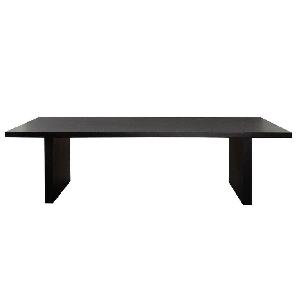 Somy Dining Table | Wide Panel Legs | Classic Black Mango Wood | 110’’ BM338833