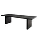 Somy Dining Table | Wide Panel Legs | Classic Black Mango Wood | 110’’ BM338833