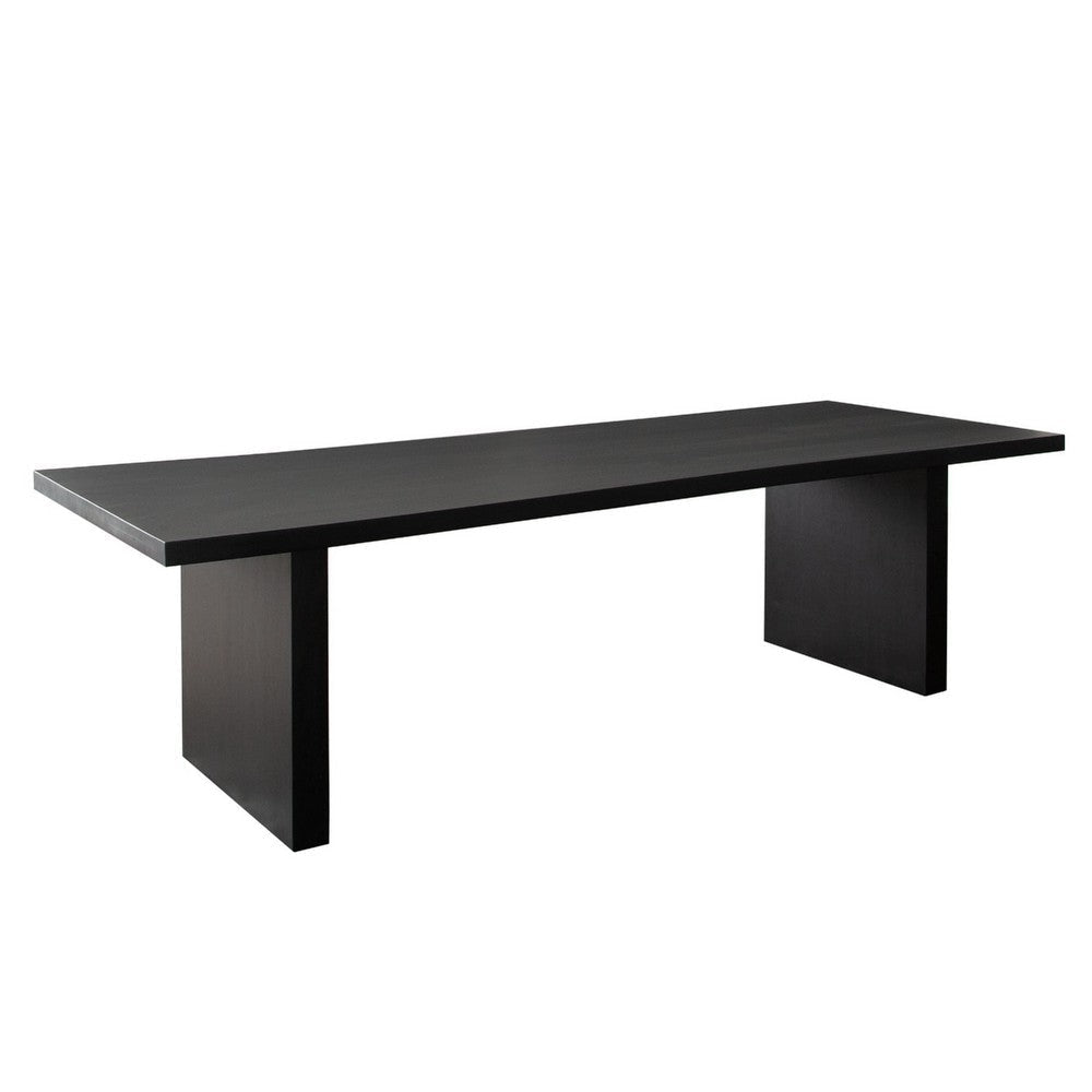 Somy Dining Table | Wide Panel Legs | Classic Black Mango Wood | 110’’ BM338833