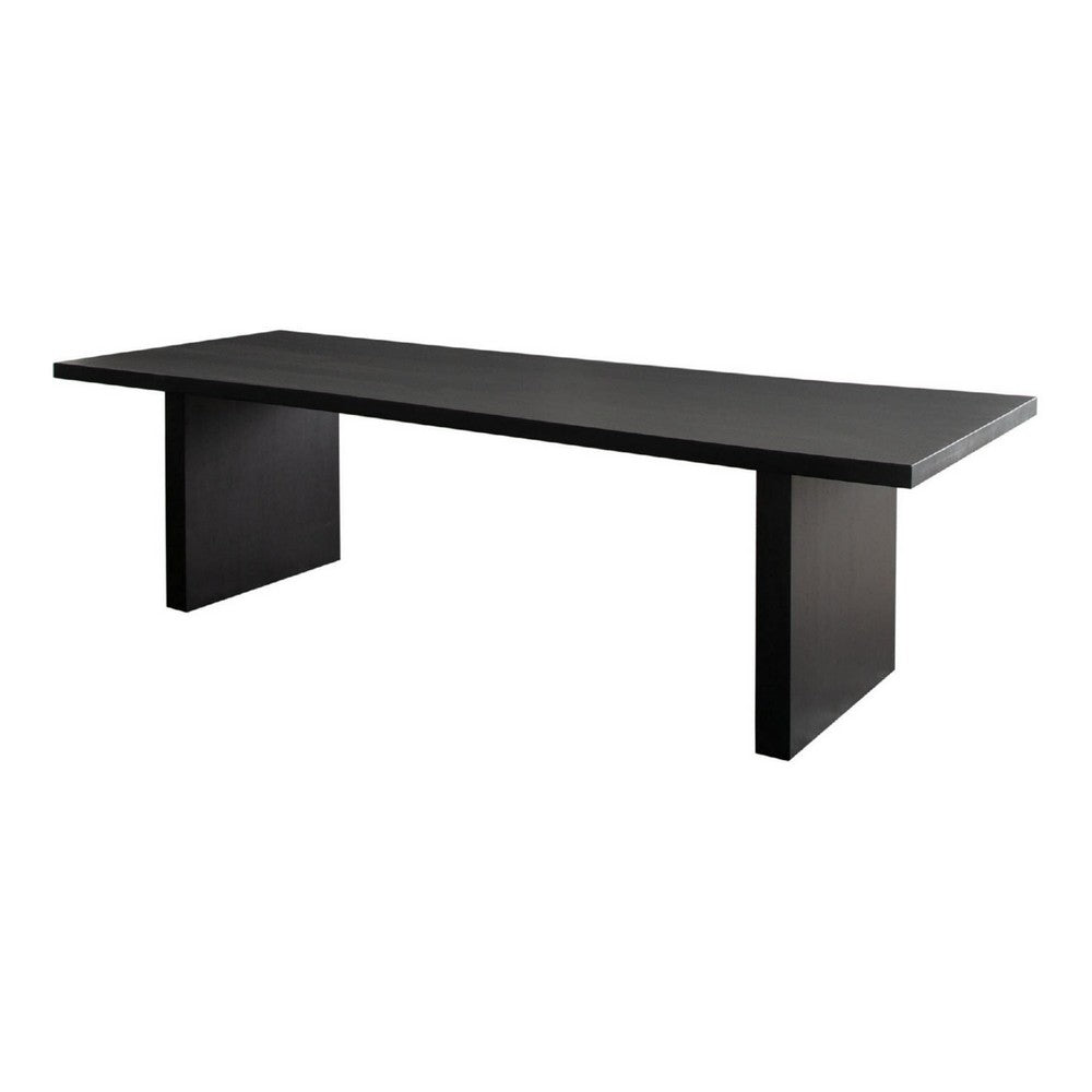 Somy Dining Table | Wide Panel Legs | Classic Black Mango Wood | 80"