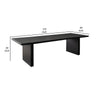 Somy Dining Table | Wide Panel Legs | Classic Black Mango Wood | 80"