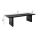 Somy Dining Table | Wide Panel Legs | Classic Black Mango Wood | 80"