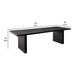 Somy Dining Table | Wide Panel Legs | Classic Black Mango Wood | 80’’ BM338834